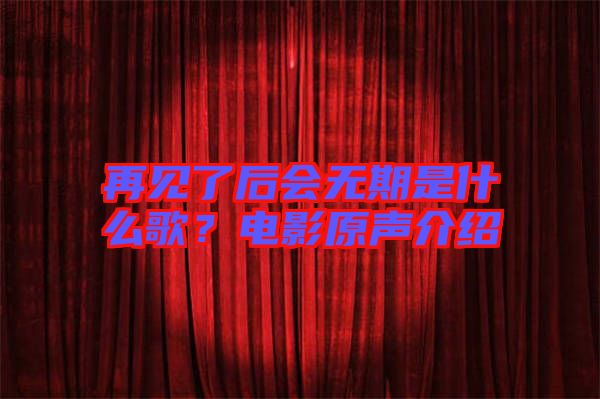 再見了后會無期是什么歌？電影原聲介紹