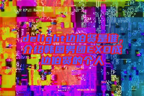 delight邊伯賢是誰，介紹韓國男團EXO成邊伯賢的個人