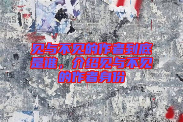 見與不見的作者到底是誰，介紹見與不見的作者身份