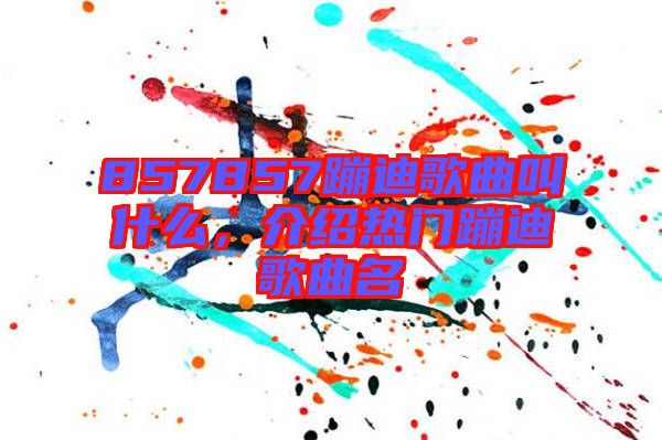 857857蹦迪歌曲叫什么，介紹熱門蹦迪歌曲名