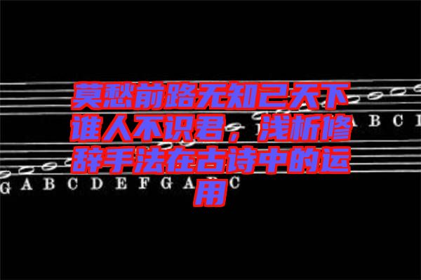 莫愁前路無知己天下誰人不識君，淺析修辭手法在古詩中的運(yùn)用