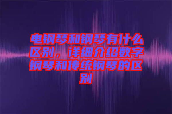 電鋼琴和鋼琴有什么區(qū)別，詳細(xì)介紹數(shù)字鋼琴和傳統(tǒng)鋼琴的區(qū)別