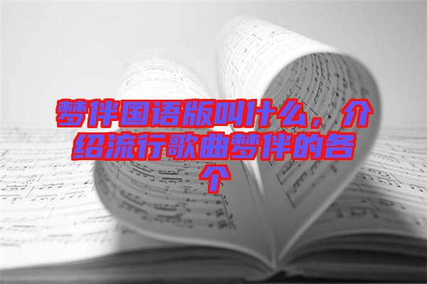 夢伴國語版叫什么，介紹流行歌曲夢伴的各個