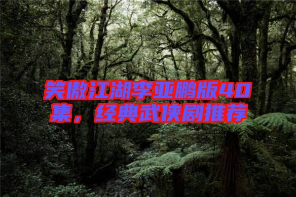 笑傲江湖李亞鵬版40集，經(jīng)典武俠劇推薦