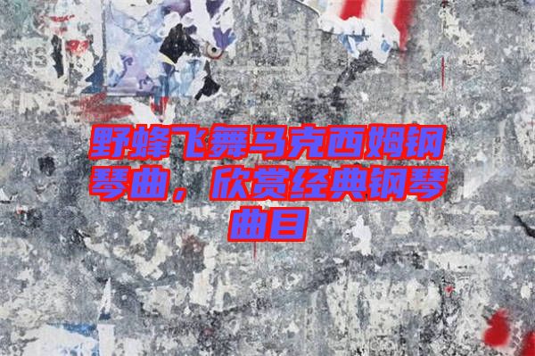 野蜂飛舞馬克西姆鋼琴曲，欣賞經(jīng)典鋼琴曲目
