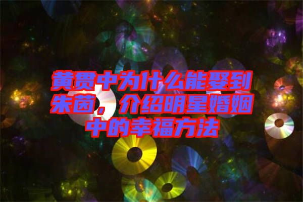 黃貫中為什么能娶到朱茵，介紹明星婚姻中的幸福方法