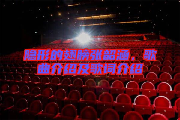 隱形的翅膀張韶涵，歌曲介紹及歌詞介紹