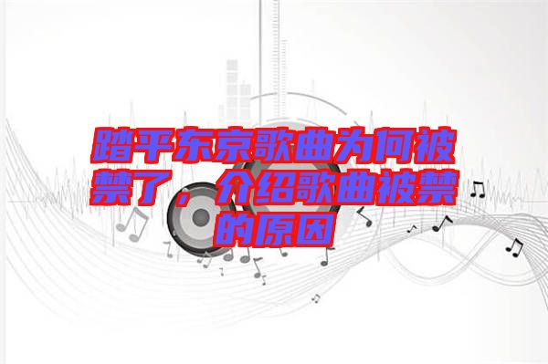 踏平東京歌曲為何被禁了，介紹歌曲被禁的原因