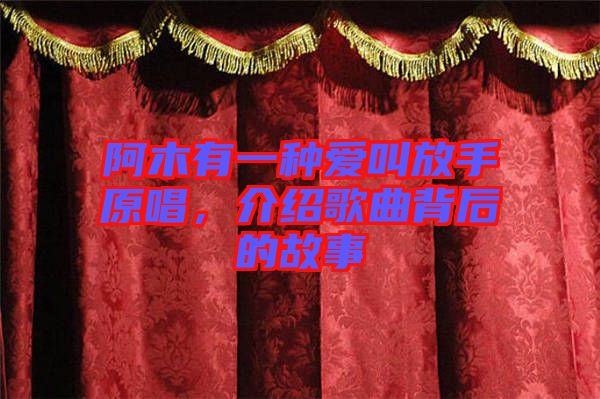 阿木有一種愛叫放手原唱，介紹歌曲背后的故事