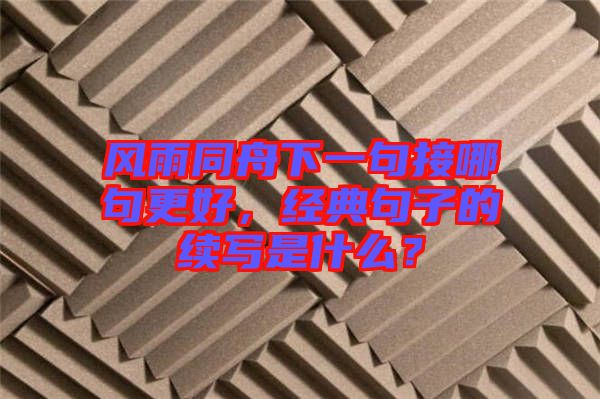 風(fēng)雨同舟下一句接哪句更好，經(jīng)典句子的續(xù)寫是什么？
