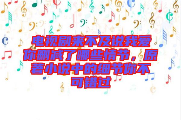電視劇來不及說我愛你刪減了哪些情節(jié)，原著小說中的細節(jié)你不可錯過