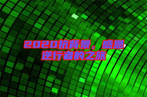 2020抗背景，感恩逆行者的之旅