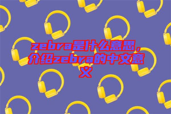 zebra是什么意思，介紹zebra的中文意義