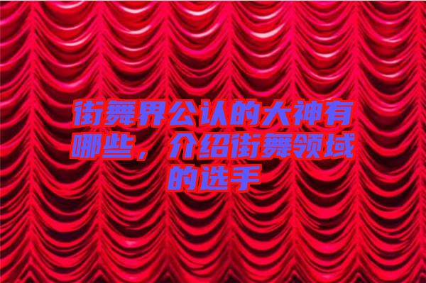街舞界公認的大神有哪些，介紹街舞領域的選手