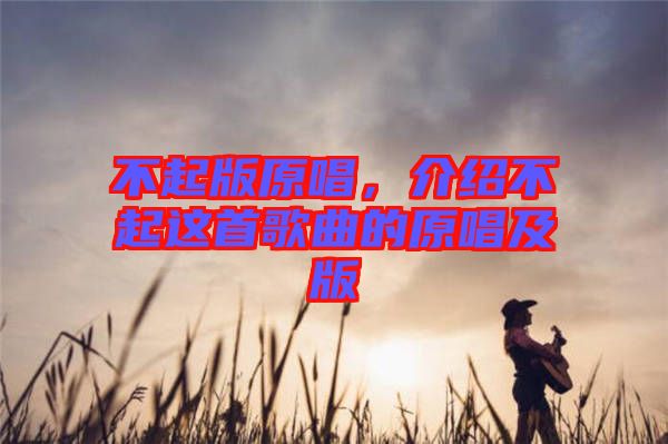 不起版原唱，介紹不起這首歌曲的原唱及版