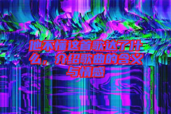 他不懂這首歌達了什么，介紹歌曲的含義與情感