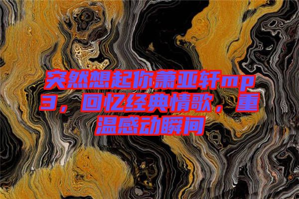 突然想起你蕭亞軒mp3，回憶經典情歌，重溫感動瞬間