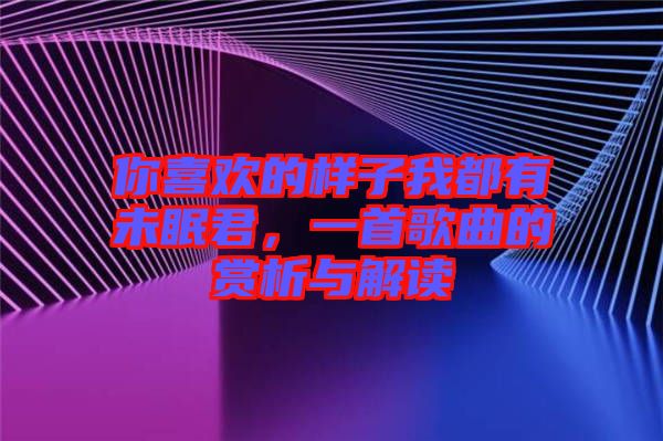 你喜歡的樣子我都有未眠君，一首歌曲的賞析與解讀