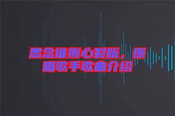 思念誰(shuí)撕心裂版，原唱歌手歌曲介紹
