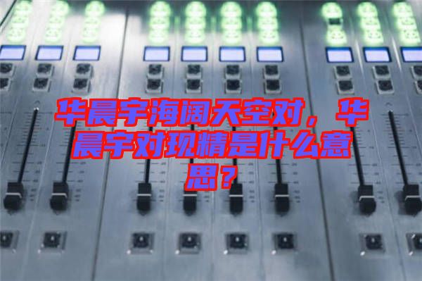 華晨宇海闊天空對(duì)，華晨宇對(duì)現(xiàn)精是什么意思？