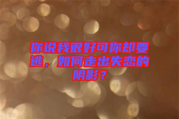 你說(shuō)我很好可你卻要逃，如何走出失戀的陰影？