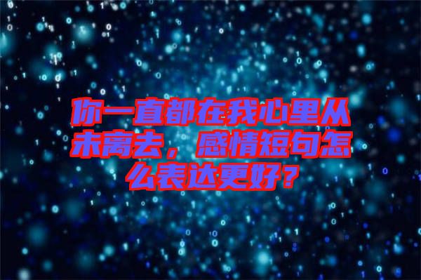 你一直都在我心里從未離去，感情短句怎么表達(dá)更好？