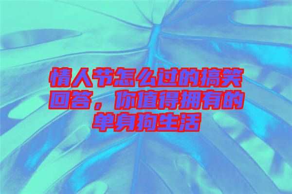 情人節(jié)怎么過的搞笑回答，你值得擁有的單身狗生活