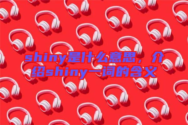 shiny是什么意思，介紹shiny一詞的含義