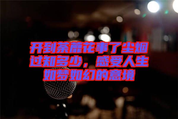 開(kāi)到荼蘼花事了塵煙過(guò)知多少，感受人生如夢(mèng)如幻的意境