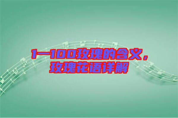 1一100玫瑰的含義，玫瑰花語詳解