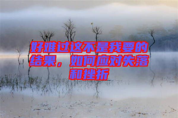 好難過這不是我要的結果，如何應對失落和挫折