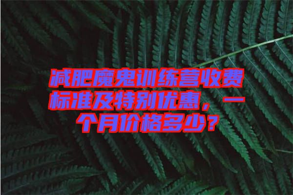 減肥魔鬼訓(xùn)練營(yíng)收費(fèi)標(biāo)準(zhǔn)及特別優(yōu)惠，一個(gè)月價(jià)格多少？