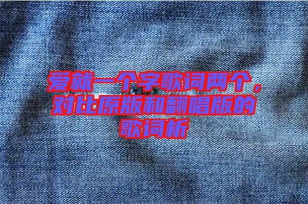 愛就一個字歌詞兩個，對比原版和翻唱版的歌詞析