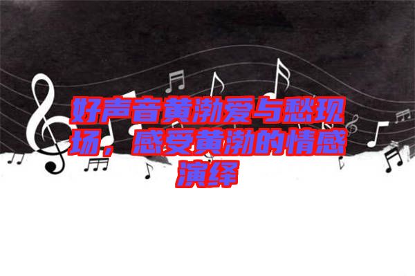 好聲音黃渤愛與愁現(xiàn)場，感受黃渤的情感演繹
