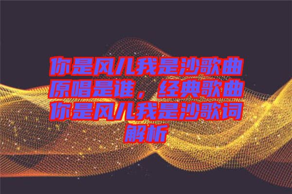 你是風(fēng)兒我是沙歌曲原唱是誰，經(jīng)典歌曲你是風(fēng)兒我是沙歌詞解析