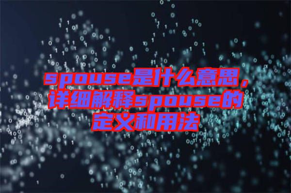 spouse是什么意思，詳細(xì)解釋spouse的定義和用法