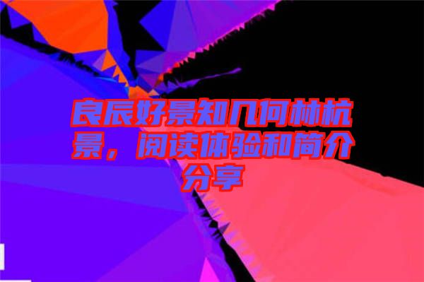 良辰好景知幾何林杭景，閱讀體驗和簡介分享