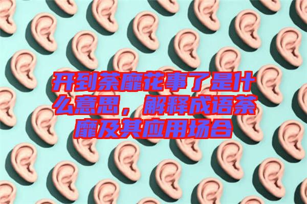 開到荼靡花事了是什么意思，解釋成語荼靡及其應用場合