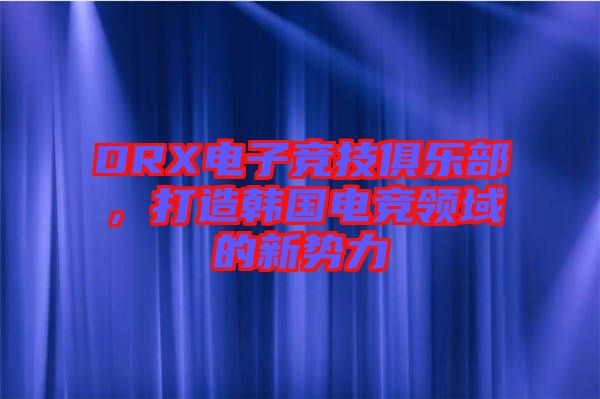 DRX電子競技俱樂部，打造韓國電競領(lǐng)域的新勢力