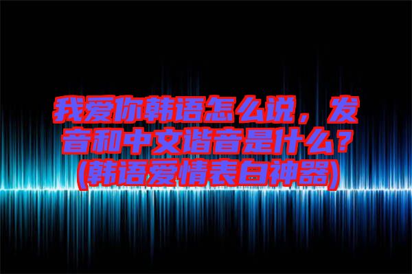 我愛你韓語怎么說，發(fā)音和中文諧音是什么？(韓語愛情表白神器)