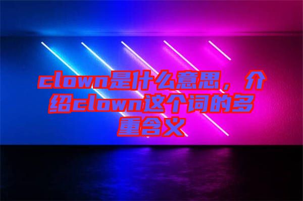 clown是什么意思，介紹clown這個詞的多重含義