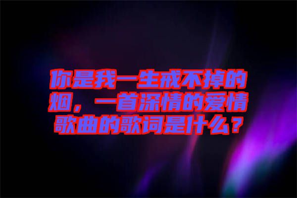 你是我一生戒不掉的煙，一首深情的愛情歌曲的歌詞是什么？