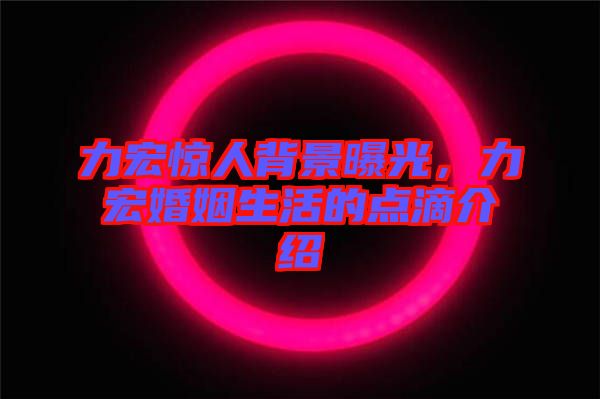 力宏驚人背景曝光，力宏婚姻生活的點滴介紹
