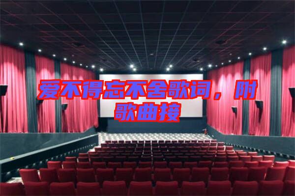 愛不得忘不舍歌詞，附歌曲接