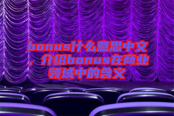 bonus什么意思中文，介紹bonus在商業(yè)領(lǐng)域中的含義