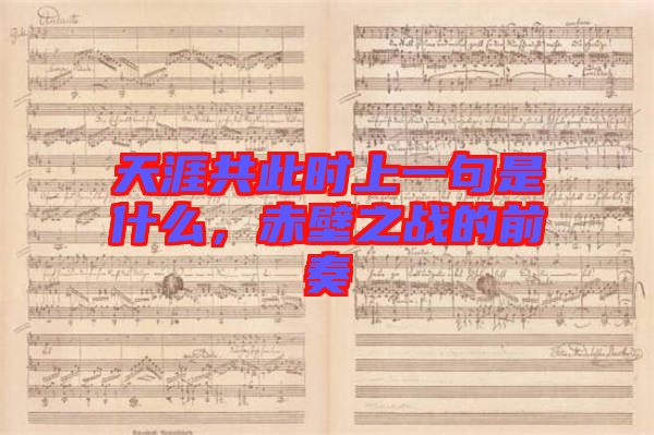 天涯共此時上一句是什么，赤壁之戰(zhàn)的前奏