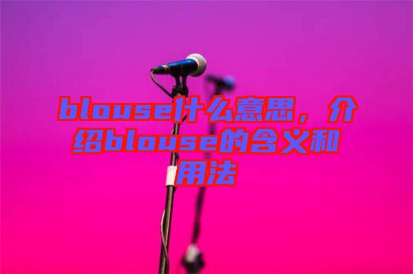 blouse什么意思，介紹blouse的含義和用法