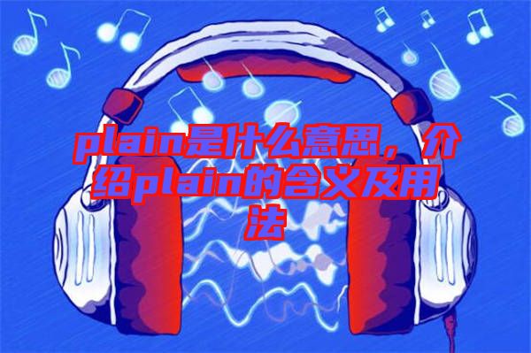 plain是什么意思，介紹plain的含義及用法