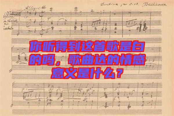 你聽得到這首歌是白的嗎，歌曲達(dá)的情感意義是什么？