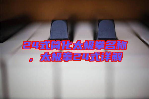 24式簡化太極拳名稱，太極拳24式詳解